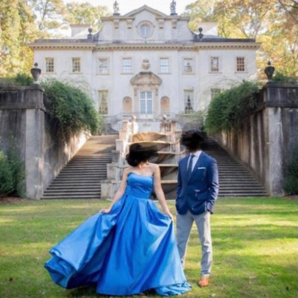 Blue ball gown